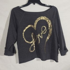 Gray Cropped Sweatshirt